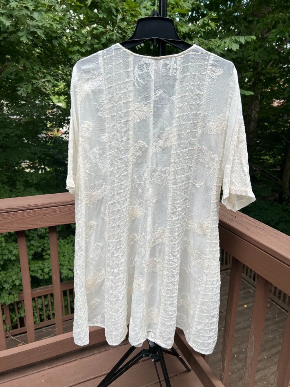NWOT Johnny Was Horse Embroidered Boho Knee Length Dress Cream Size S - Picture 9 of 12
